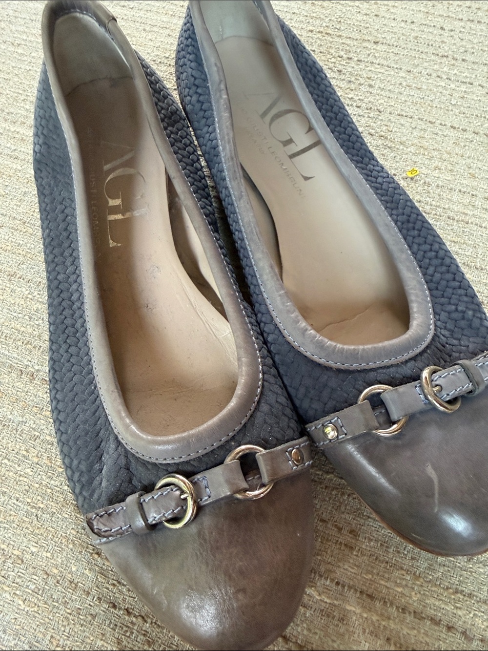 AGL Woven Leather Ballet Flats -40/US 8.5